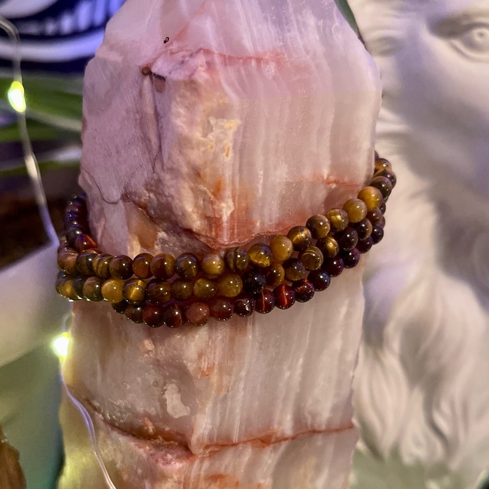 Red Tiger’s Eye Crystal Bead Bracelet